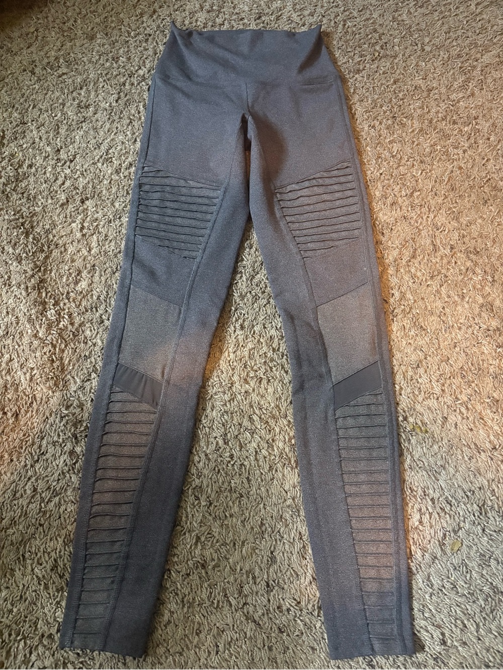 Alo Charcoal Moto High Rise Leggings